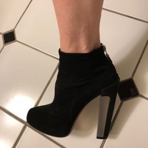 Brian Atwood Black Suede Booties - Size 8